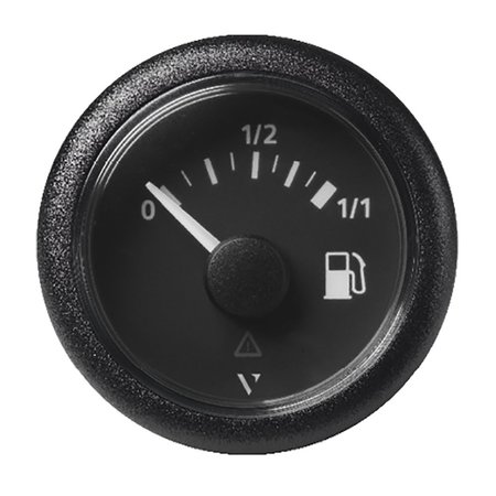 VERATRON 52mm (2-1/16 Inch) ViewLine Fuel Tank Level Gauge - 0 to 1/1 - Black Dial  and amp Round Bezel A2C59514079